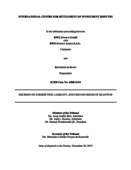 Decision on Jurisdiction Liability and Certain Issues of Quantum